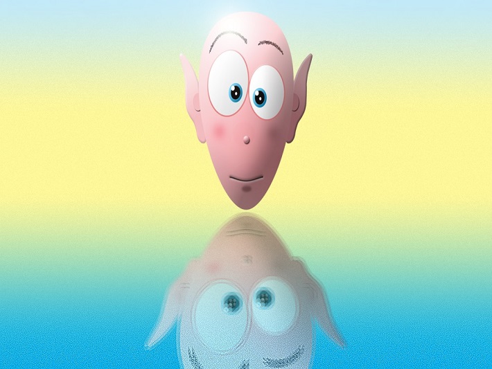Image de synthèse retouchée de la tête d'un personnage d'animation