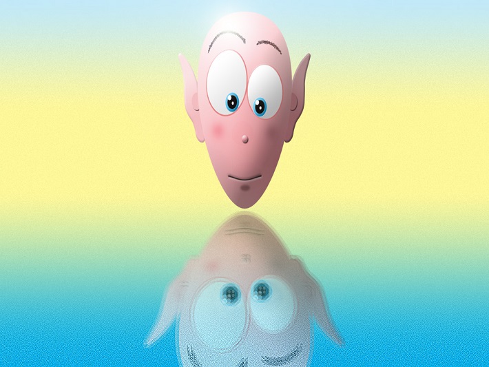 Image de synthèse de la tête d'un personnage d'animation