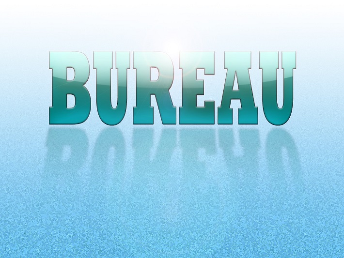 Image de synthèse avec le mot bureau pour un fond d'écran
