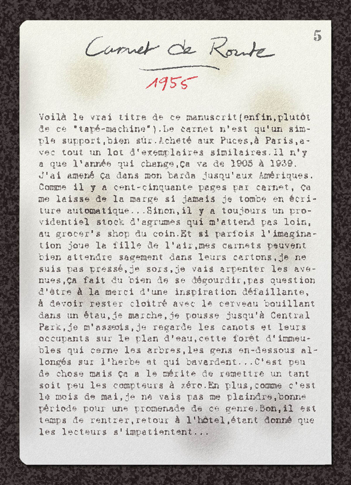 texte du carnet, page 1