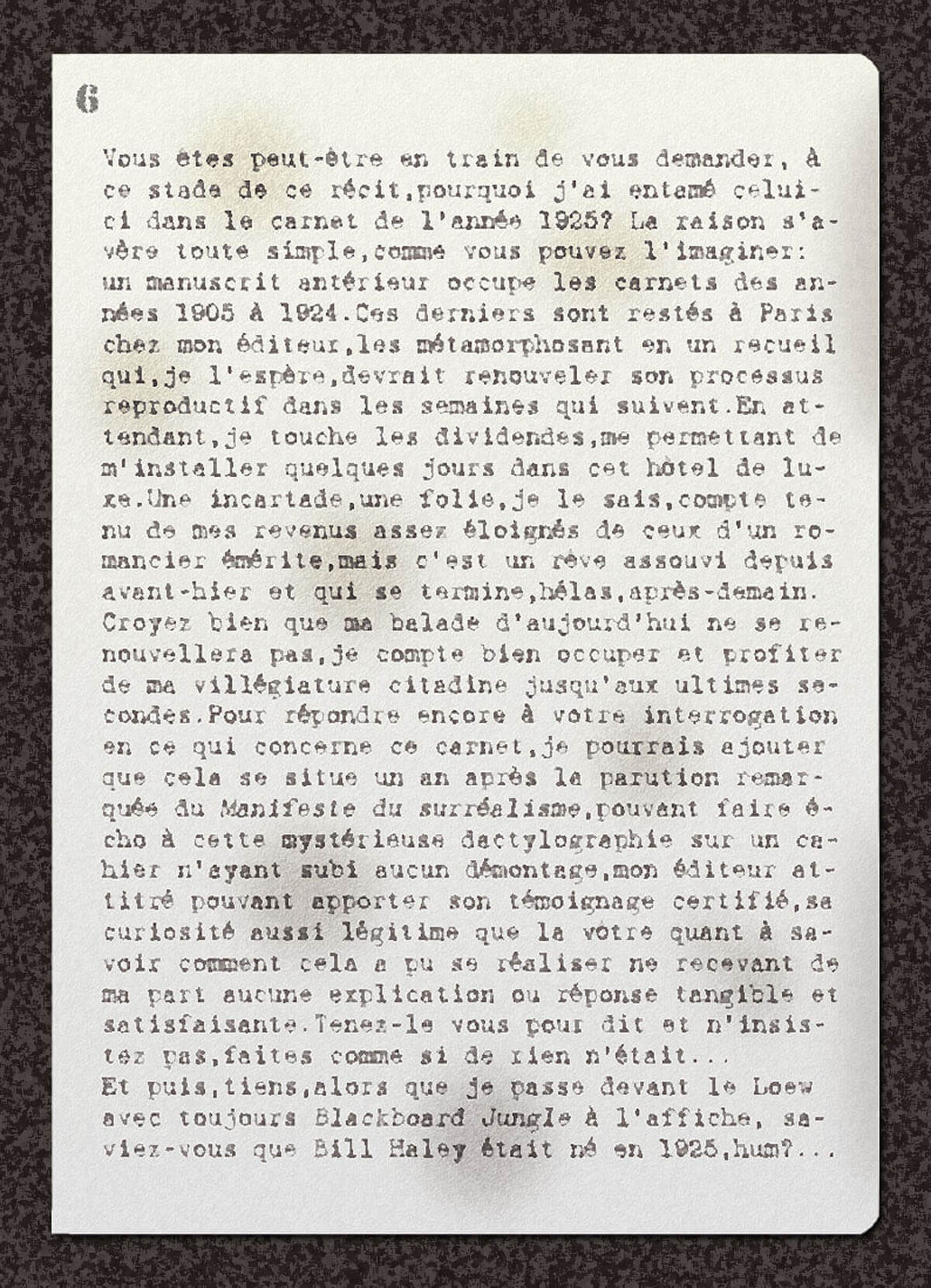 texte du carnet, page 1