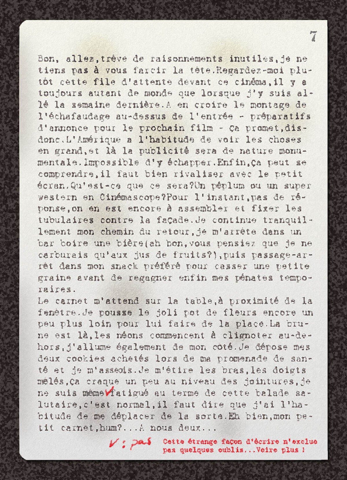 texte du carnet, page 1