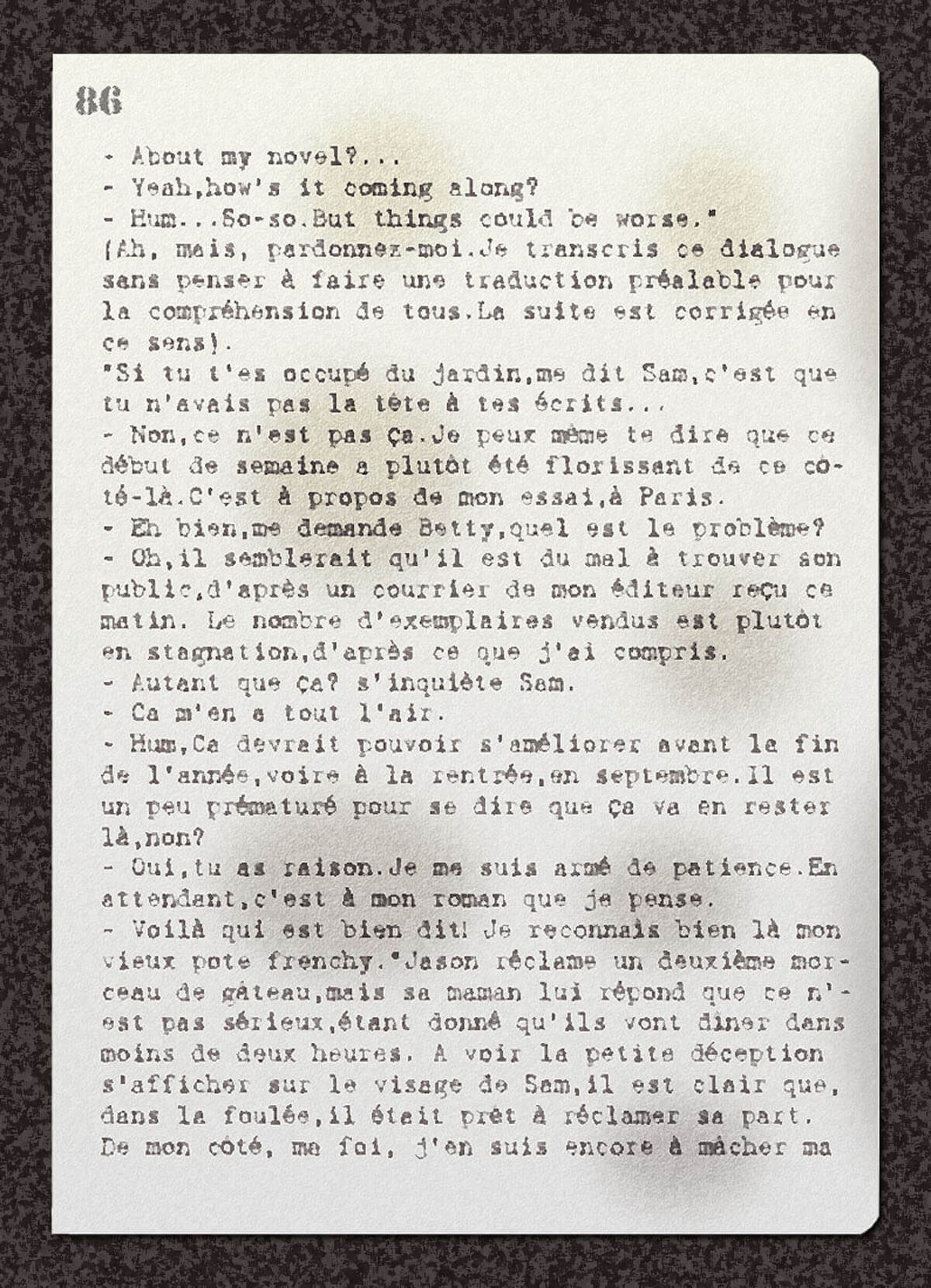 texte du carnet, page 1