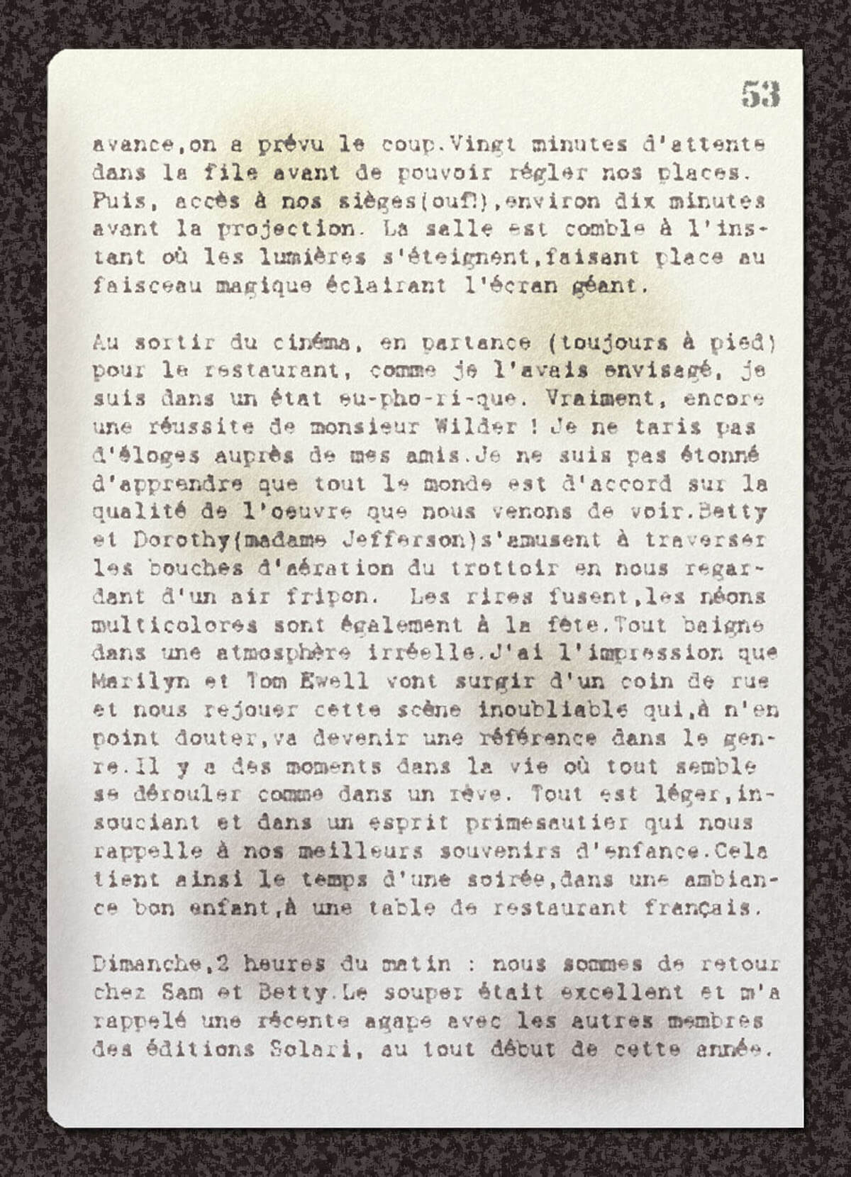 texte du carnet, page 1