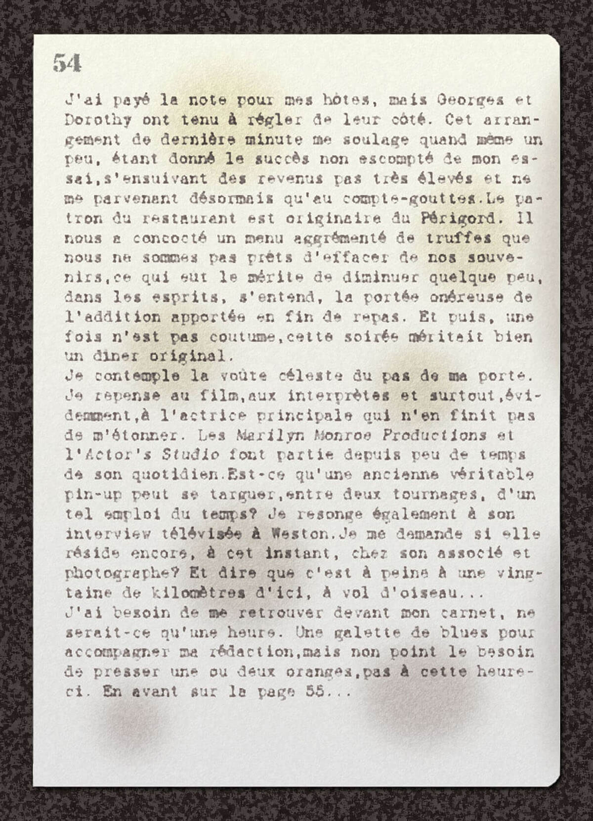 texte du carnet, page 1