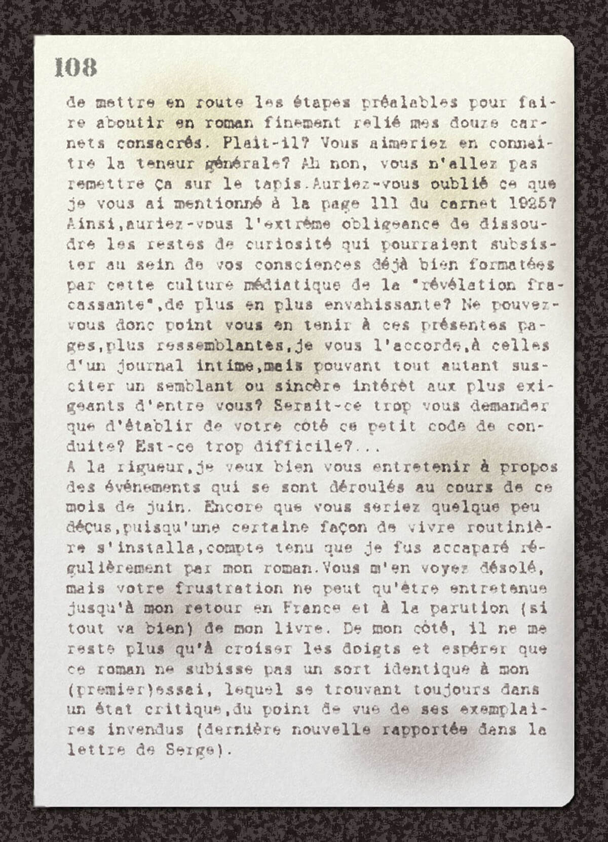 texte du carnet, page 1
