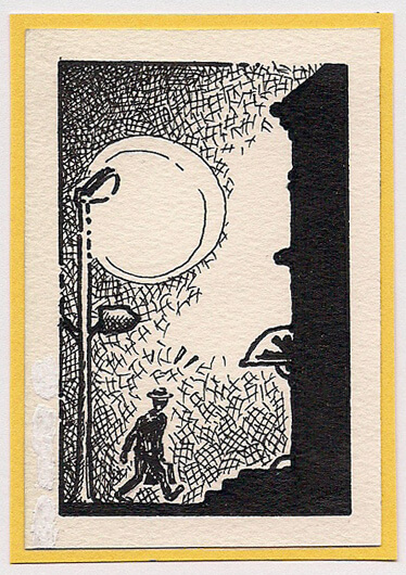 Dessin d'un personnage dans une rue la nuit