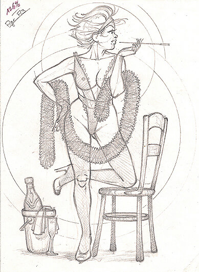Dessin représentant une pin-up